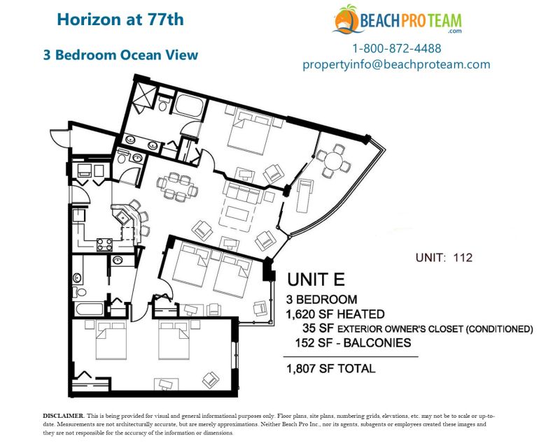 	Horizon at 77th Floor Plan E - 3 Bedroom Ocean View